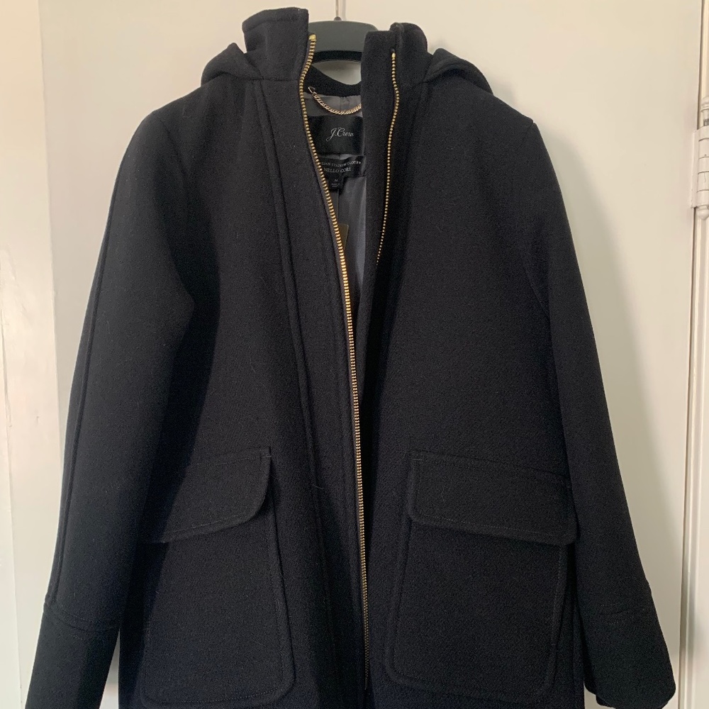 NWT J Crew Stadium Cloth by Nello Gori Black Jacket